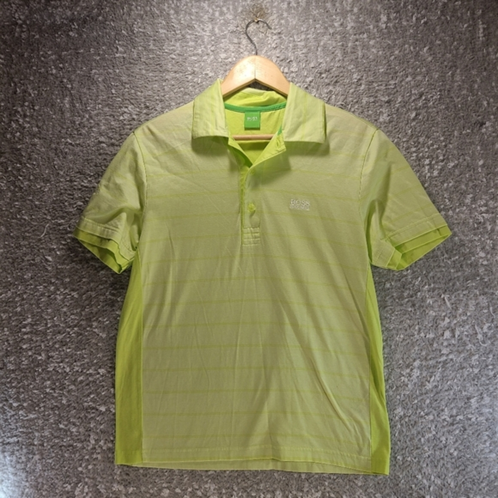 Hugo Boss Men’s Pique Polo Shirt Green Small Logo "BANFF SPRINGS"‎ Cotton